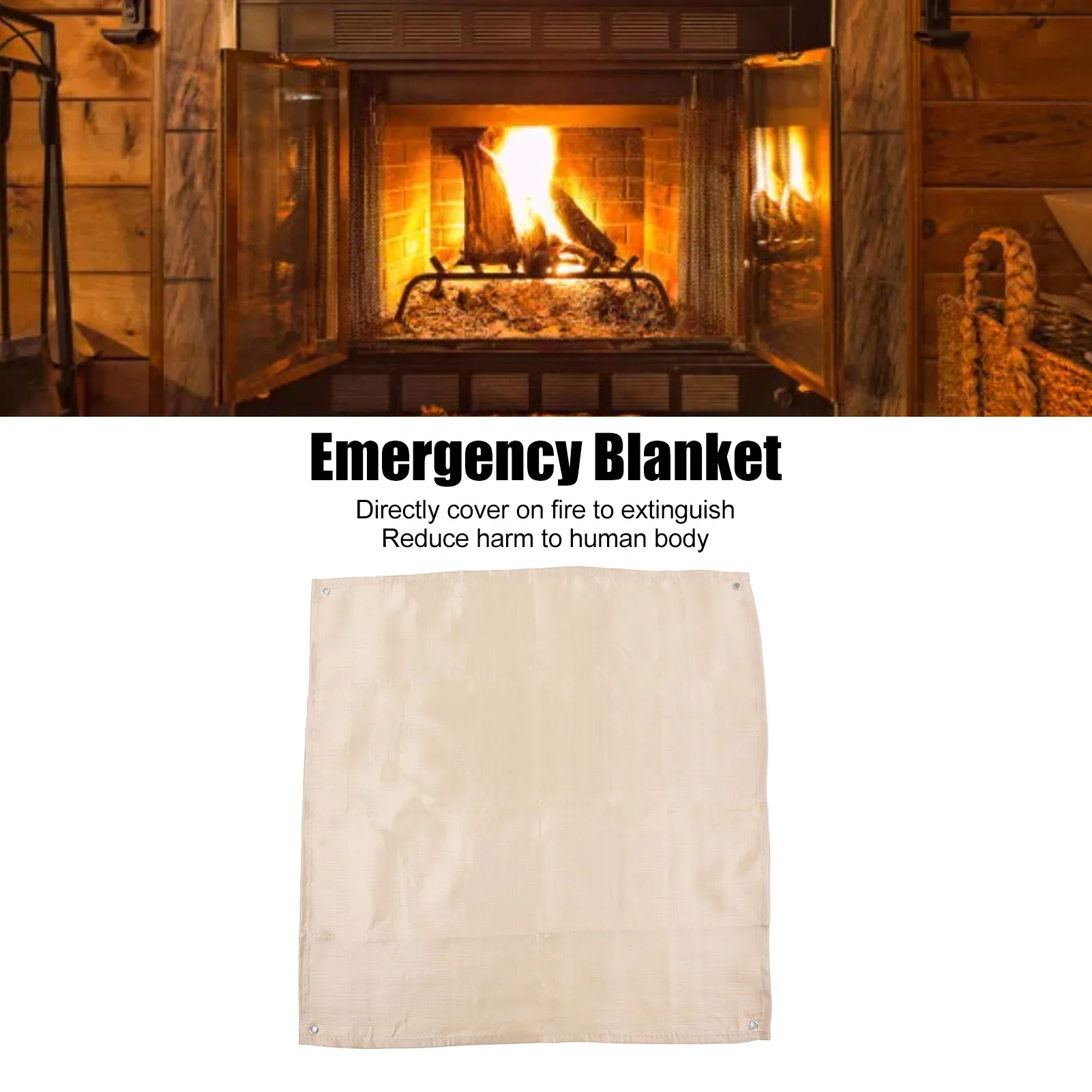 ZK30 Fire Blanket Emergency Suppression Flame Retardant Safety Protective Equipment for Kitchen Home Gold
