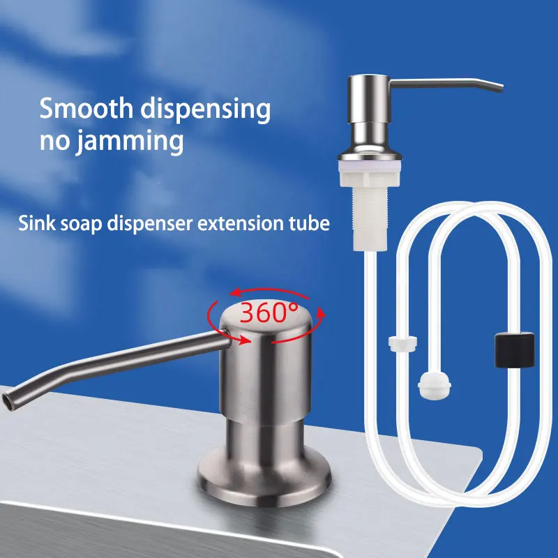 Stainless Steel Kitchen Soap Dispensers Sink Liquid Pump Extension Tube Kitchen Sink Hand Pressure Dispenser For Liquid Soap