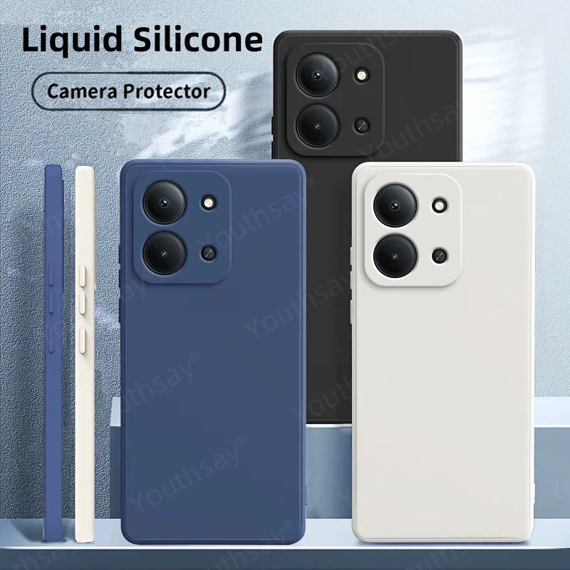 Liquid Silicone Phone Case with Soft TPU Camera Protector - Back Cover