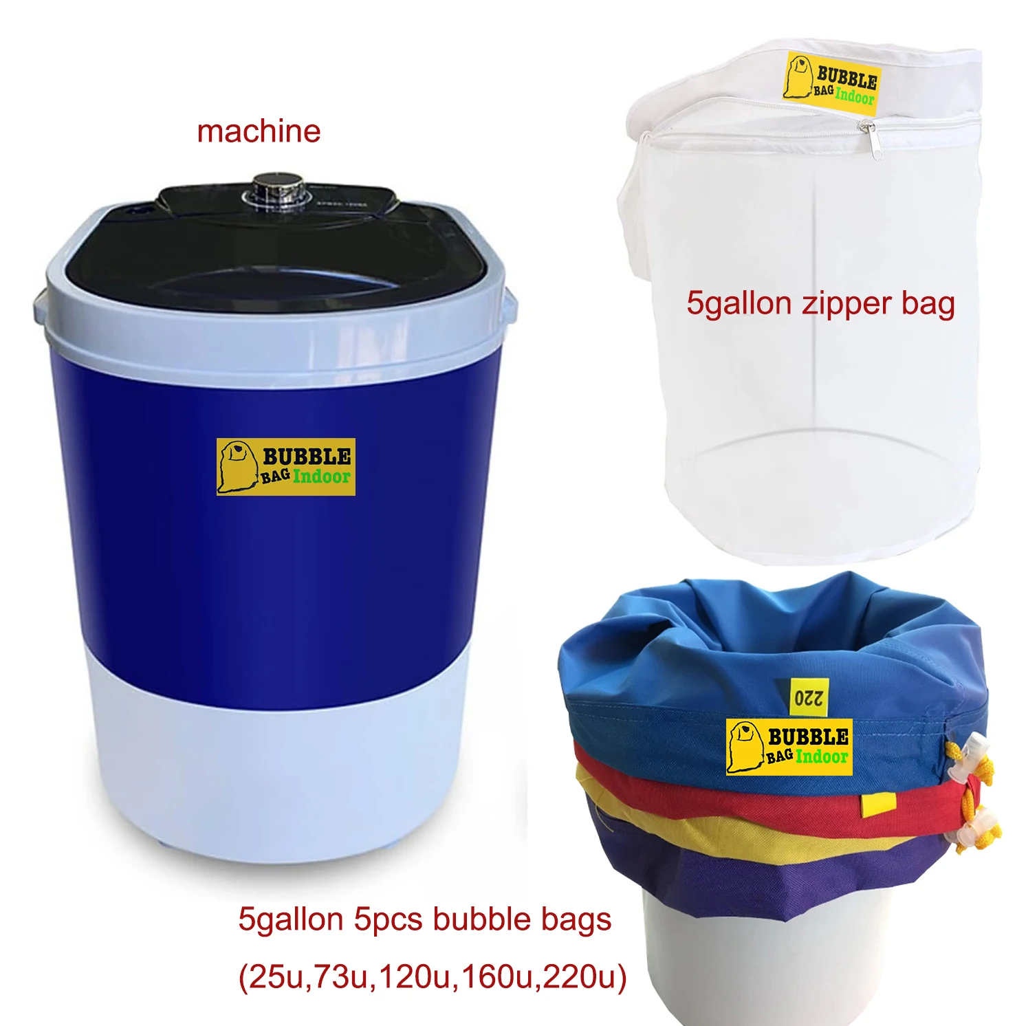 BubbleBagsMachine5Gallon220MicronZipperBagw110VoltsMini
