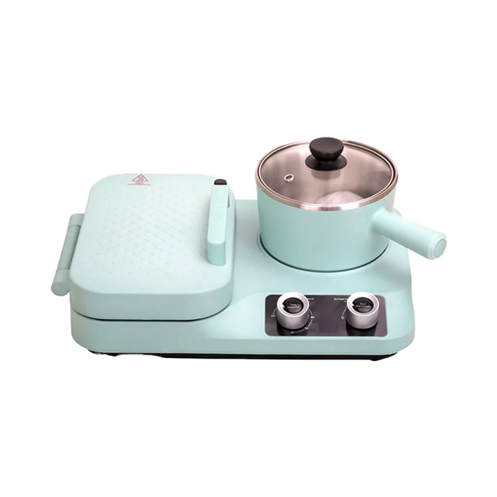 3-in-1 Multifunctional Breakfast Sandwich Maker Electric Toaster Oven for Coffee Sandwiches Cake US for Household Outdoor Use