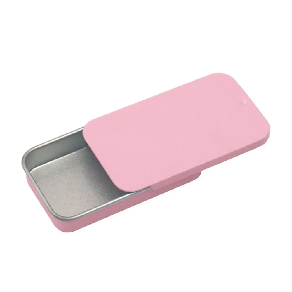 Sliding Cover Mini Rectangular Tin Box for Candy, Pills, and Bird Training Food