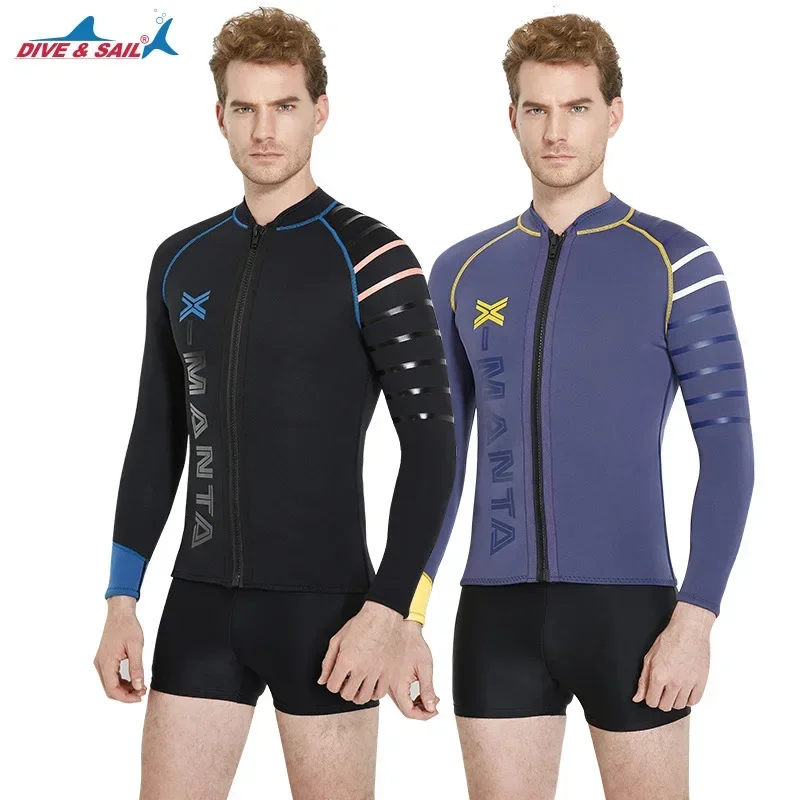 

Men's Diving Suit 3MM Front Zipper Thickened Keep Warmth and Anti-sunburn for Winter Long Sleeved Diving and Swimming Suit