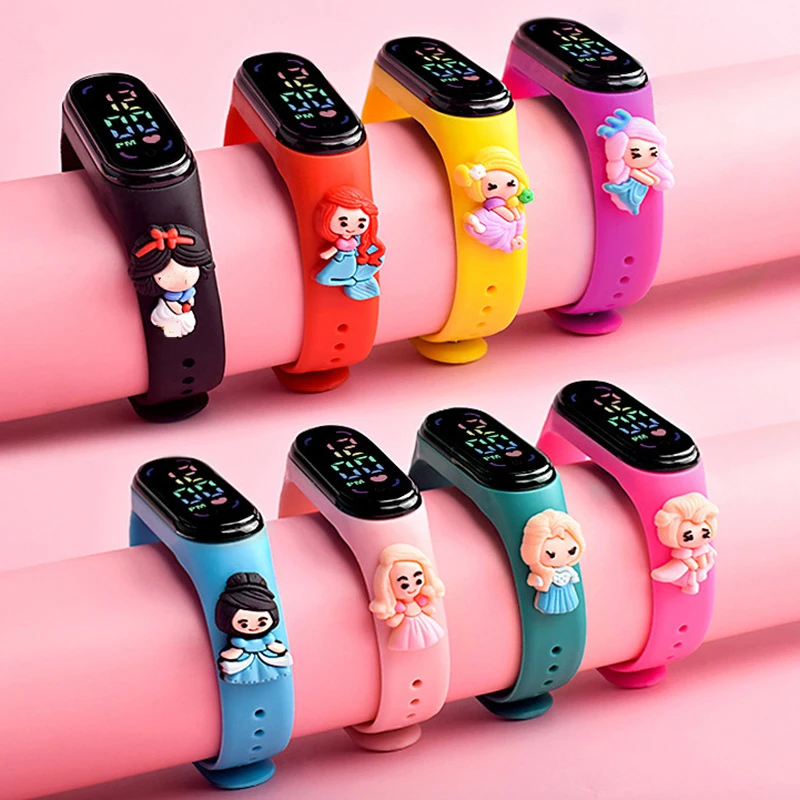PrincessDigitalWatchGirlBoySmartDisplayCuteCartoonWristwatch