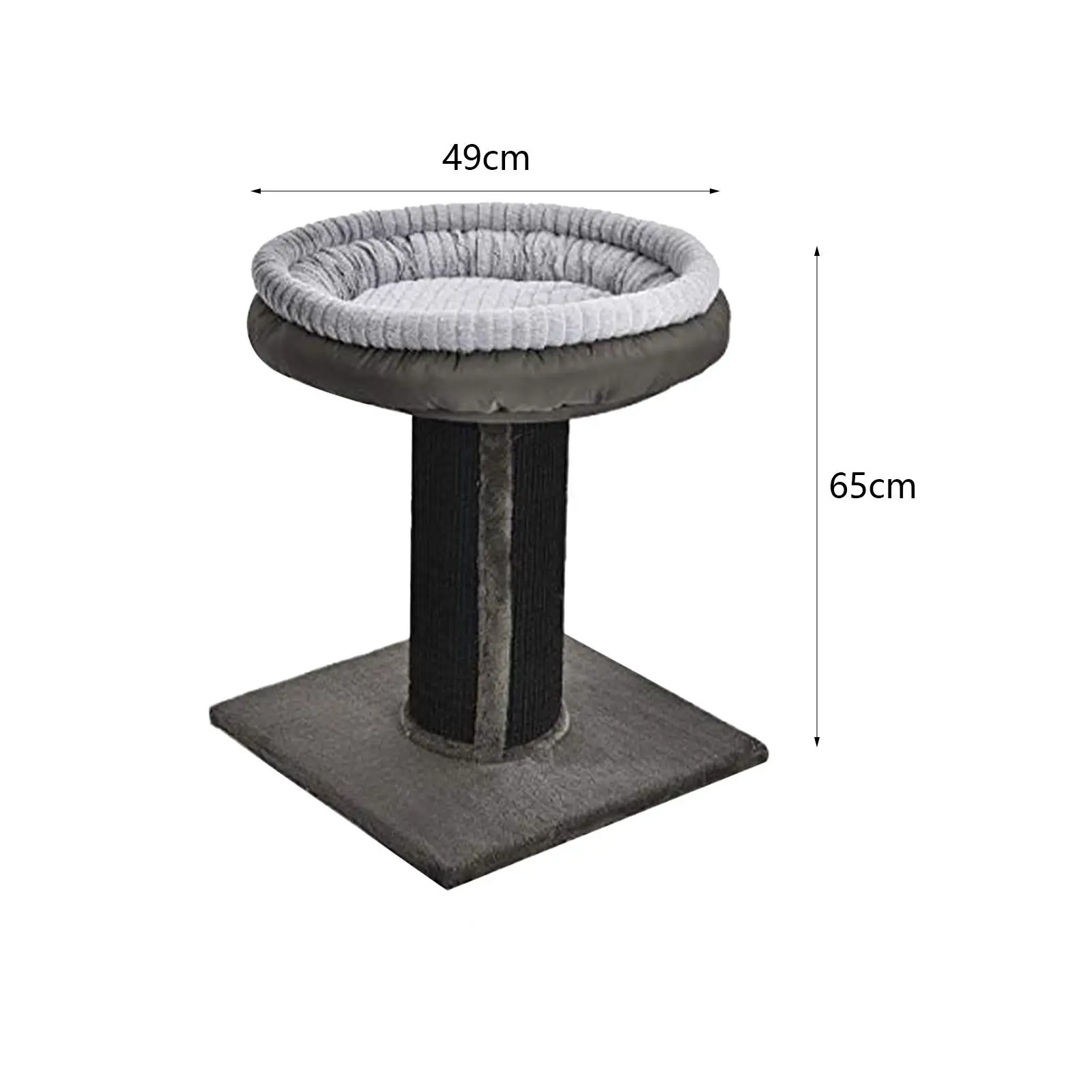 Cat Scratcher Post with Plush Cat Bed Sturdy Furniture Protection Perch Play Rest Cat Bed with Scratching Post for Cats Kitties