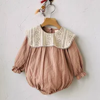 2024 New Spring Sister Clothes 0-3Yrs Kids Princess Dresses Toddler Baby Bodysuits Long Sleeved Cotton Baby Girls Party Dress 6