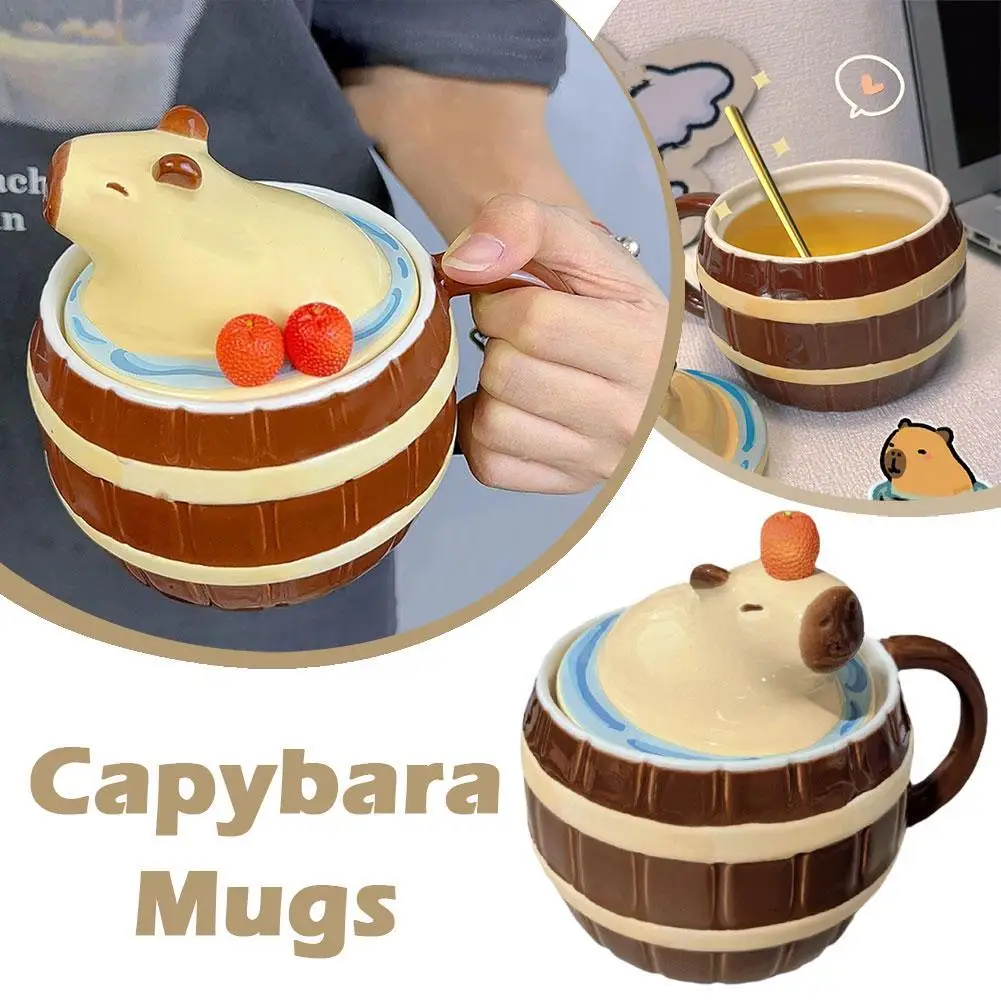 

Capybara Mugs Capybara Water Bucket Shape Cups Creative Cartoon Multi-purpose Mugs Coffee Mugs for Kids Birthday Christmas Gift