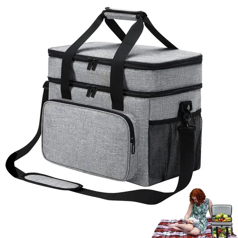 

Insulated Cooler Bag Lunch Box Food Storage Cooler Seamless Heat-Pressed Molding Lunch Storage Supplies For Beach Hiking Travel