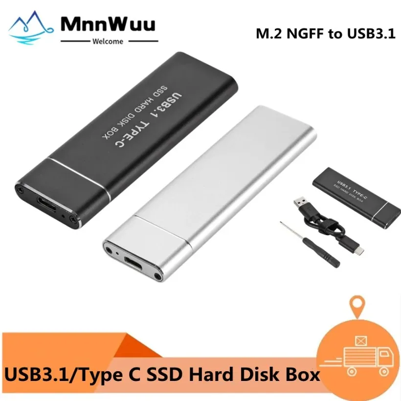 USB 3.1 Type-C to M.2 NGFF SSD External Enclosure Case 6Gbps For m2 SATA SSD 2260/2280 hard drive enclosure