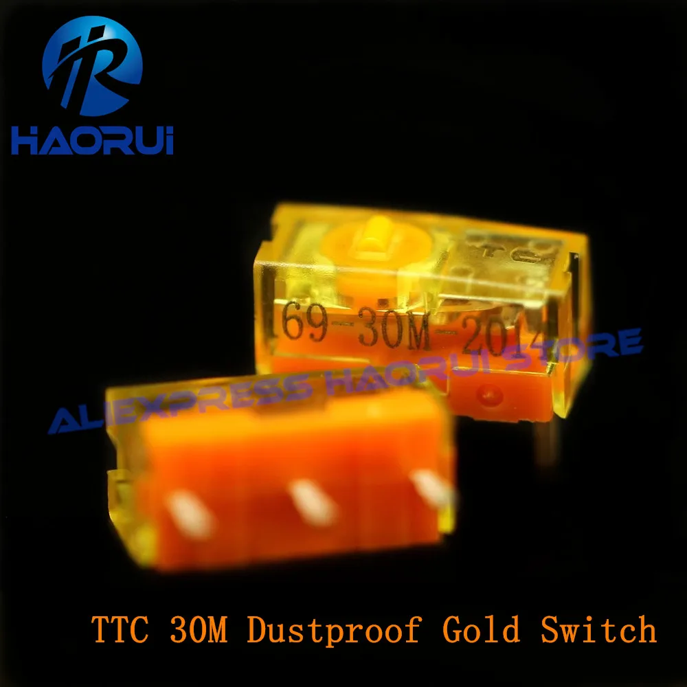 

2Pcs~10Pcs TTC Dustproof Gold Switch 30 Million Clicks Lifetime button switches 3-pin gold alloy contact mouse microswitch