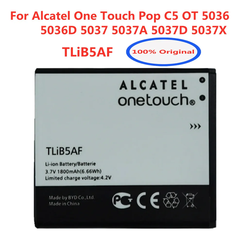 Nuova Batteria 3.7V 1800Mah Tlib5Af Batterie Del Telefono Per Alcatel One Touch Pop C5 Ot 5036 5036D 5035D 5037 5037D 5037A 5037X