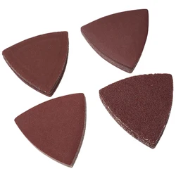 40pcs 80mm Hook And Loop Triangle Sandpaper Sanding Disc 60 120 180 240 Grit Fit 3-1/8 Inch Oscillating Multi Power Tool