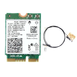9560NGW Wifi Card+Antenna 1730Mbps Wireless AC 9560 Dual Band 2.4G+5G BT 5.0 802.11Ac M.2 CNVI 9560NGW Wireless Adapter