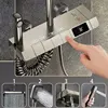 Top1 Piano Key Shower Set Gray Bathroom Digital Display Faucet Shower System Set Bathtub Hot and Cold 4 Functions Tap Shower Set 1