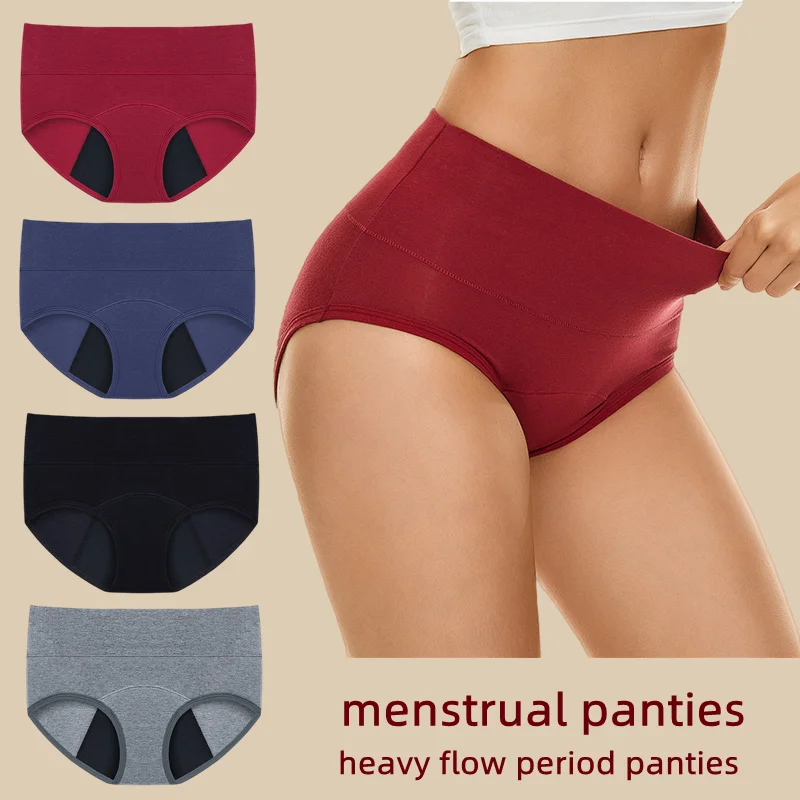 AbsorptionMenstrualPantiesLeakProofPeriodUnderwearCottonHeavyFlowPeriodPantiesPlus
