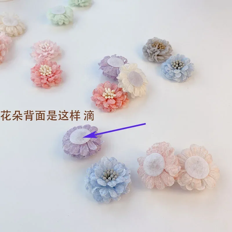 DIY 수제 액세서리, 미니 입체 패브릭 꽃 의류 귀걸이 디자인 모자를 쓰고 있죠 의류 장식 재료
