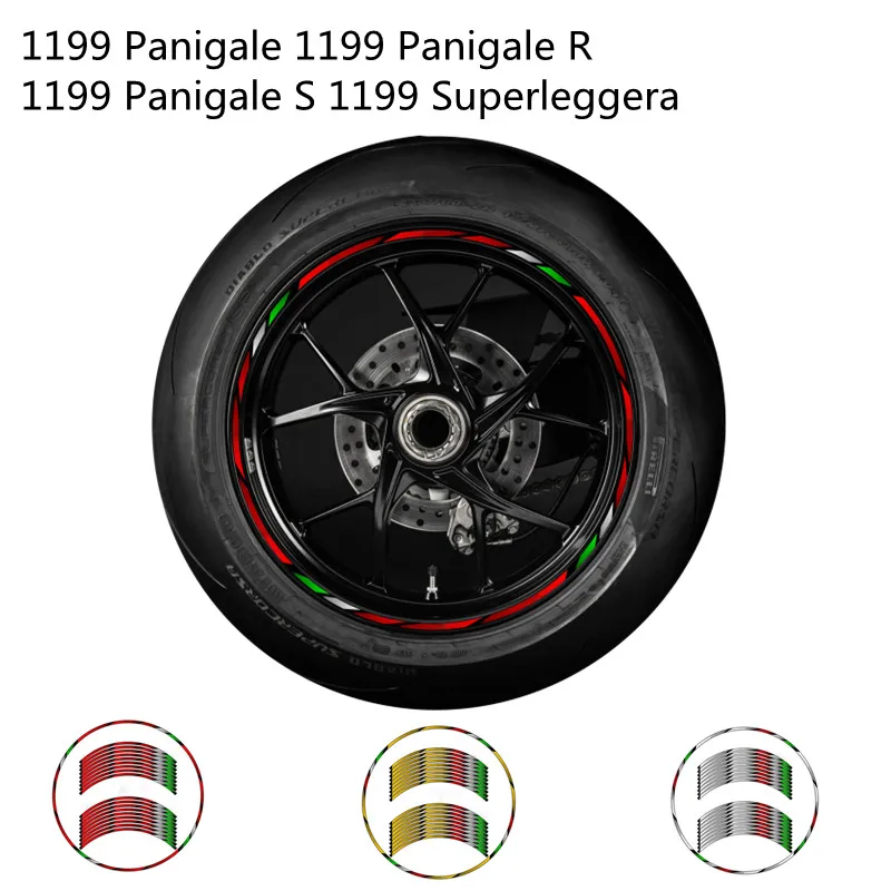 

17" Motorcycle PVC Reflective Wheel Tire Rim Sticker Decal For Ducati Superleggera 1199 Panigale 1199 Panigale R 1199 Panigale S