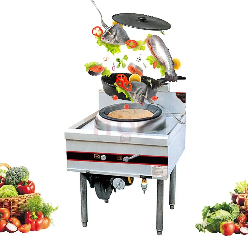 Cantonese Style Gas Wok Single Burner And Warmer Single Fried Temperature Stove Cast Iron Gas Stove Wok Burner