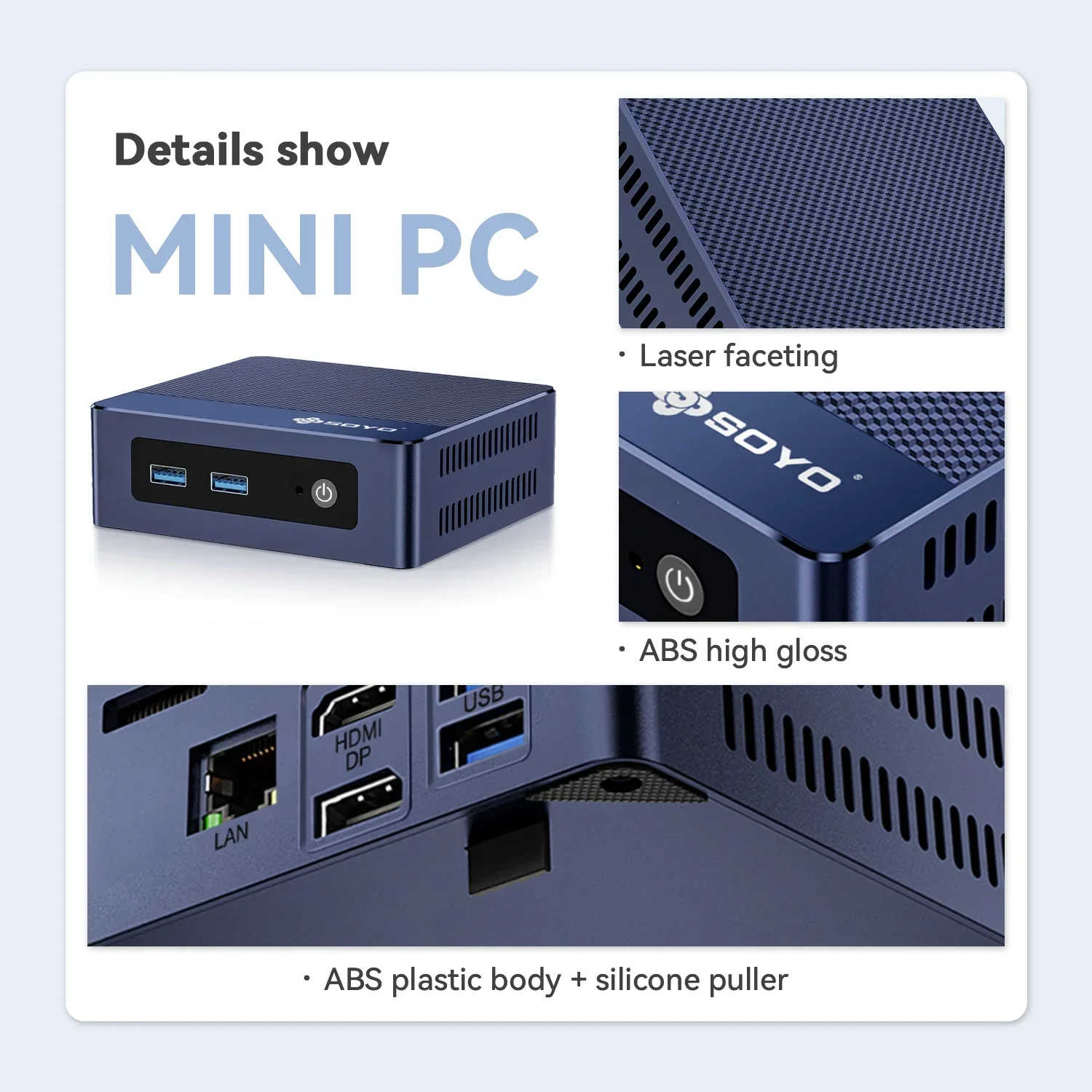 ミニPC SOYO M4 Plus N150 16GB 512GB SOYO Mini PC M4 PLUS N150 Intel 13th Gen (up to 3.6GHz), 8GB