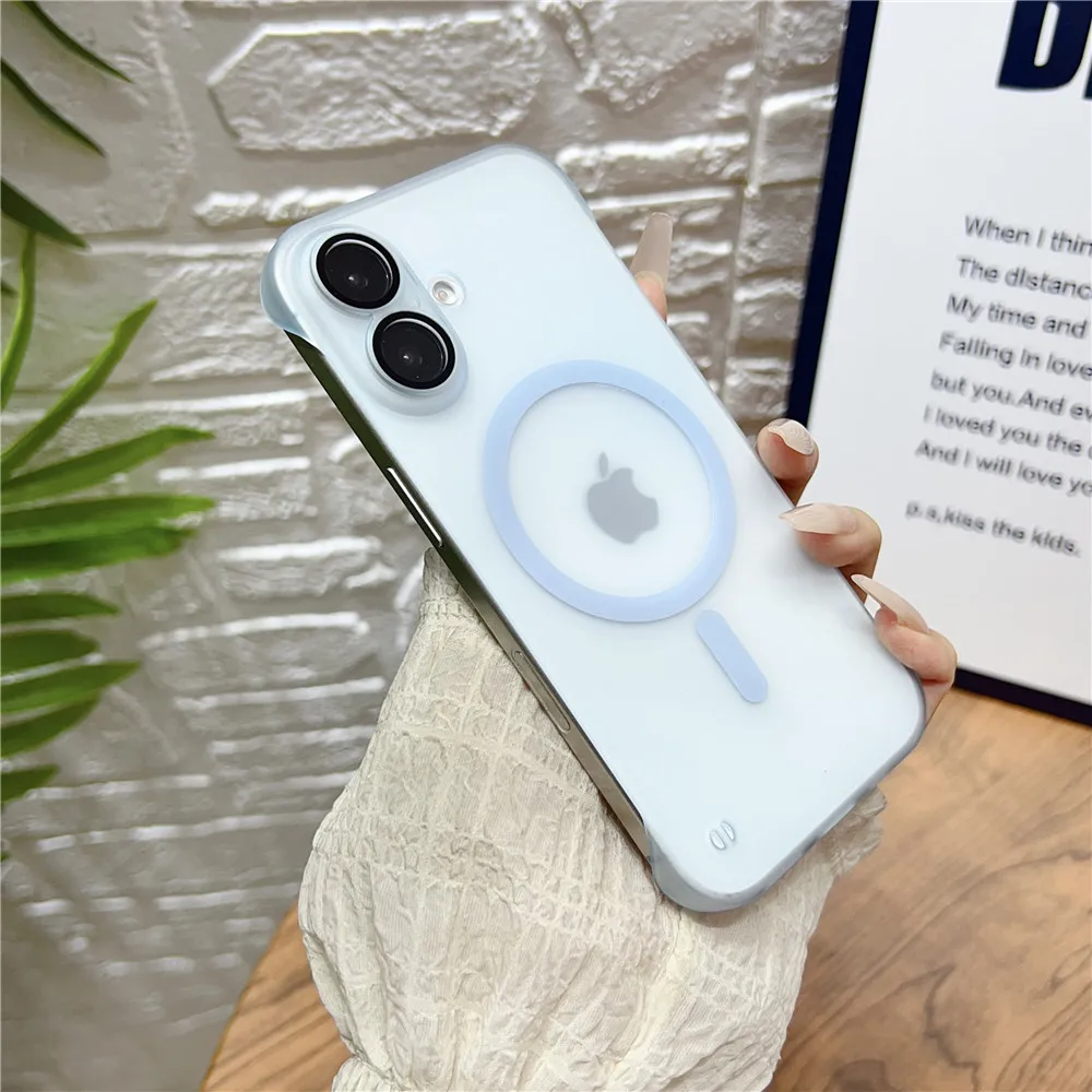 Frameless Slim Magnetic Frosted Matte Case with Transparent Lens Cover
