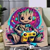 Marvel Cute Groot Printed Blanket Picnic Blankets Warm Blanket Soft and Comfortable Blanket Home Travel Birthday Gift 3
