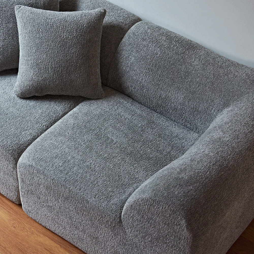 Modernes 2-Sitzer-Samtsofa mit Kissen – platzsparendes Loveseat für Wohnzimmer, Büro, Wohnung – weiches Kompressionsdesign – Detail 19