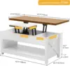 DWVO Coffee Table with Lifting Top, Multifunctional Coffee Table with Storage, Center Table with Hidden Compartment for Living R 2