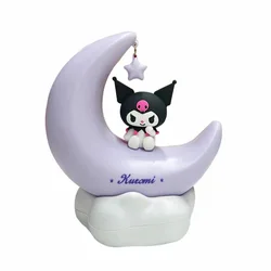 Kawaii Cinnamoroll Moon Dream LED Night Light Ornament 3D Glowing Desktop Lamp Decor (Kuromi)