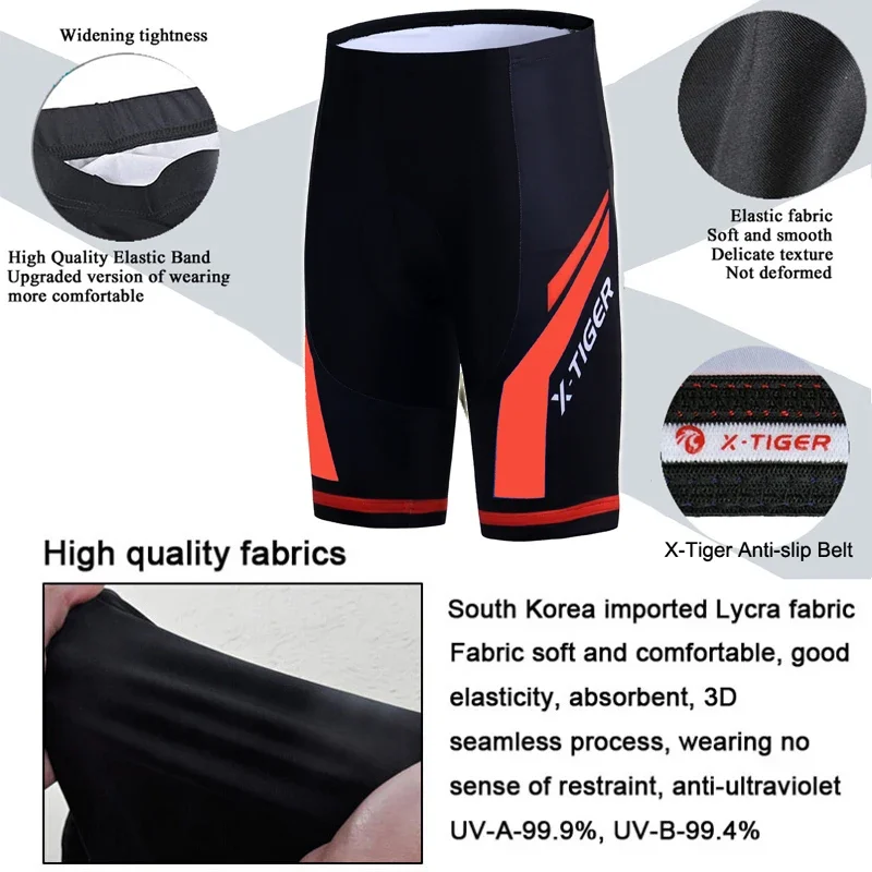 Description Picture 4 of itemX-TIGER Cycling Shorts 5D Gel Pad Men Bicycle Clothes MTB Road Bike Pants Anti-slip Leg Grips Bike Shorts Summer Outfit Clothes