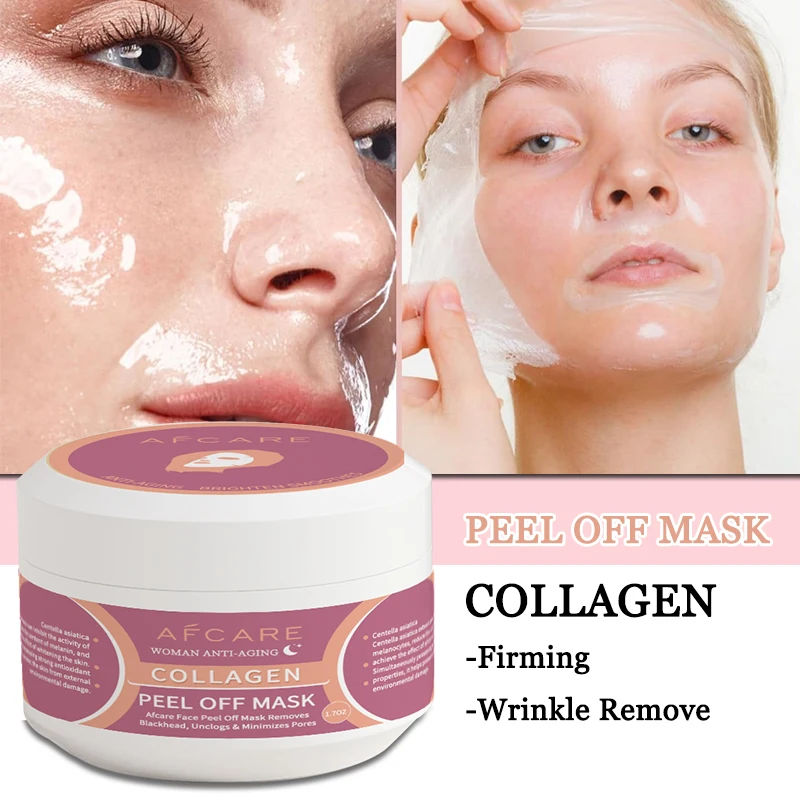 Collagen Peel Off Mask Wrapping Mask Moisturizing Frim Brightening Korean Make Glowy Skin Elasticity Anti Wrinkle Facial Mask 1
