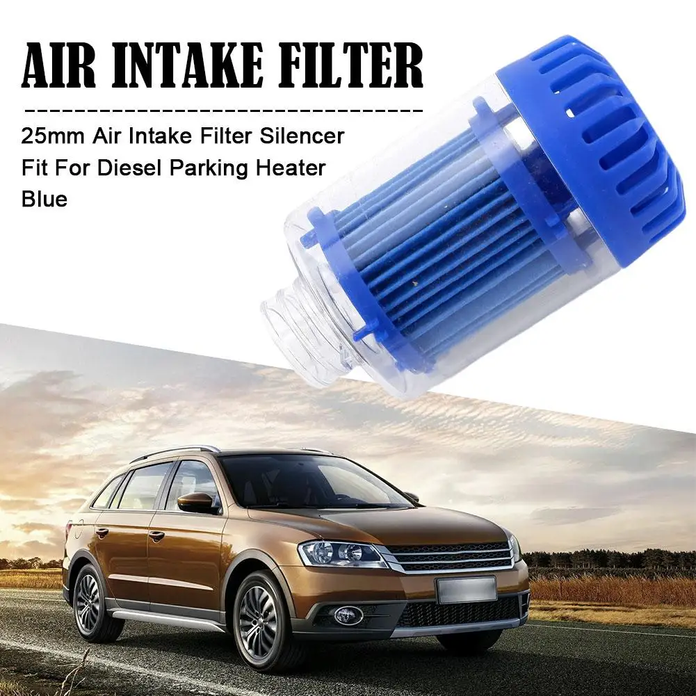 

25mm Air Intake Filter Silencer Fit for diesel Parking Heater Blue Sturdy Durable Plastic Air Conditioning Heater Component D4L5