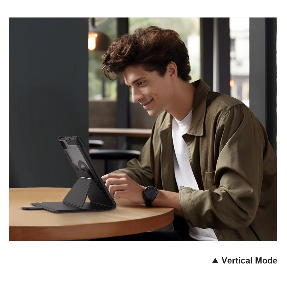 Nillkin für Apple iPad Pro Air 11 2024 4 5 10,9 2020 2021 2022 Bumper Link Hintergrundbeleuchtung Kayboard Case Adjust Stand Magnetische Hülle – Detail 9