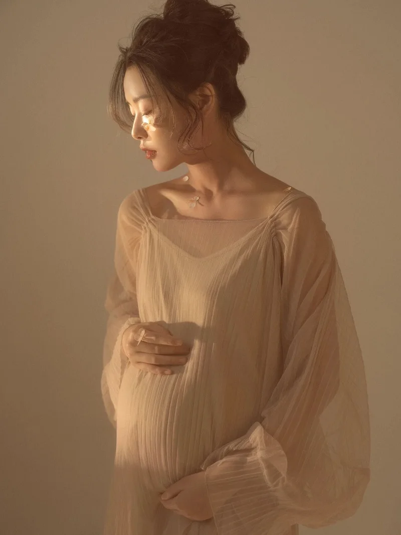 Elegant Sexy Maternity Gown Tulle Pregnancy Dress Baby Shower For Photo Shoot Long Wedding Dresses