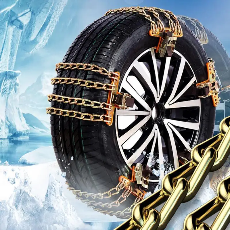Car Tire Anti-skid Steel Chain Winter Spikes Cadenas Para Nieve Tire Chains Rain Winter Tool 4PCS for Car Truck SUV