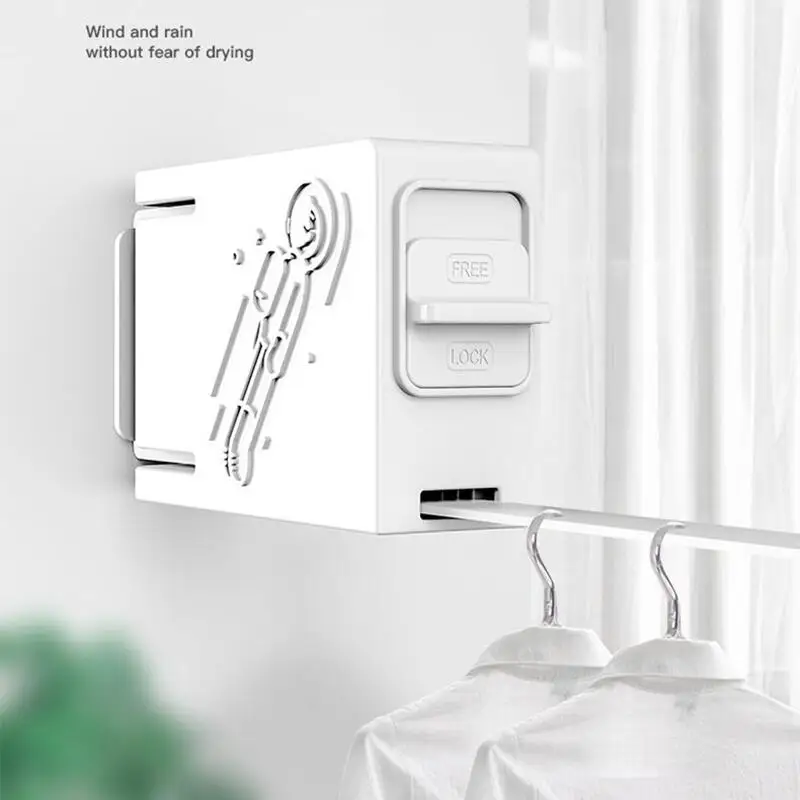 RetractableClotheslineIndoorOutdoorClothesDryingRackRopeLine