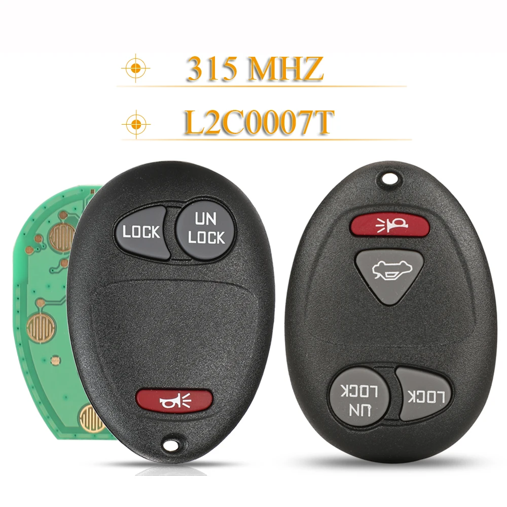 Jingyuqin 3/4 Bottoni Smart Auto Chiave A Distanza Di Fob 315Mhz L2C0007T Per Chevrolet Colorado Canyon H3 Per La Pontiac Grand Prix Fit Buick