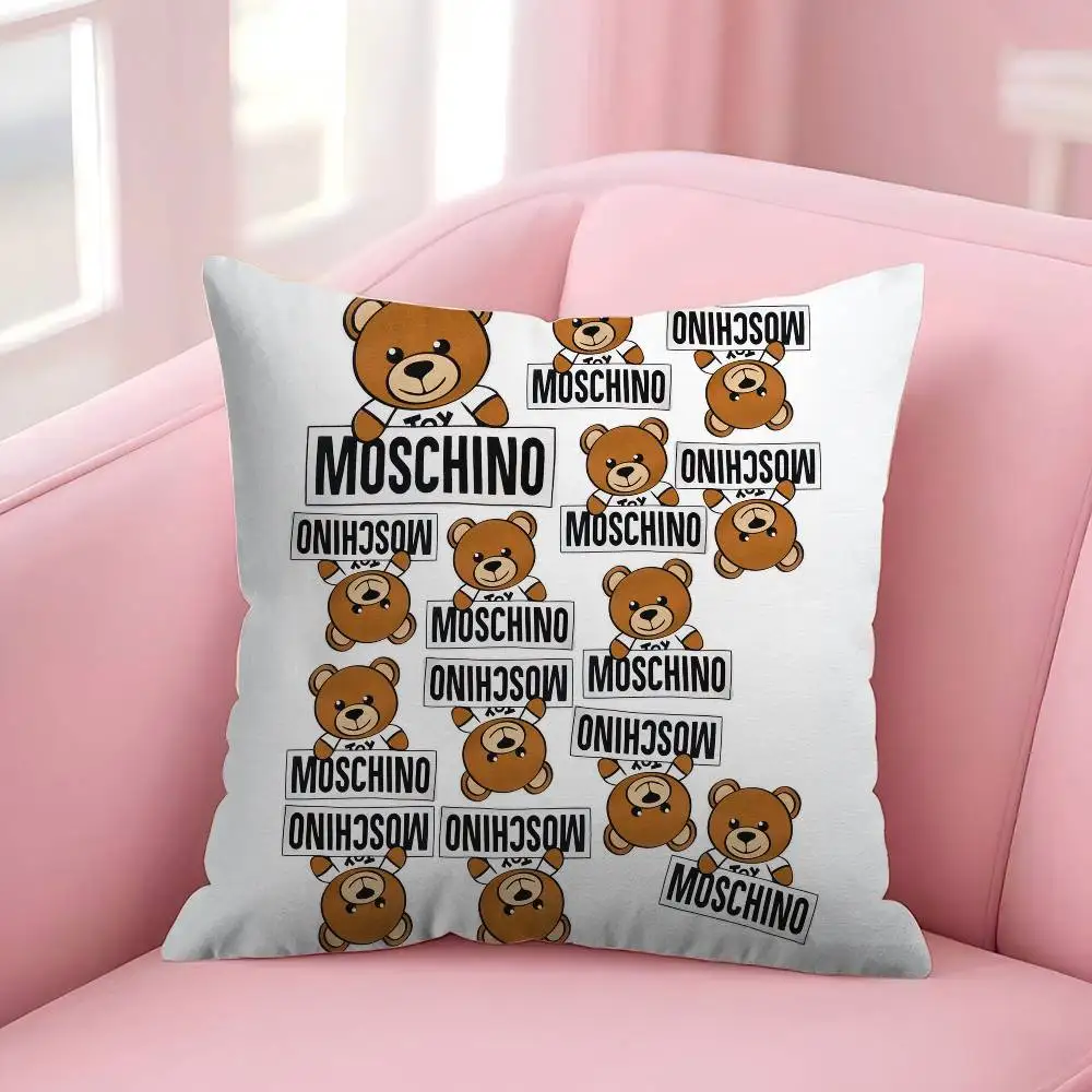 럭셔리 베어 M-Moschino 맞춤형 베개 커버 어린이 침실 와일드 파티 장식 베개 커버 어린이 생일 샤워 선물