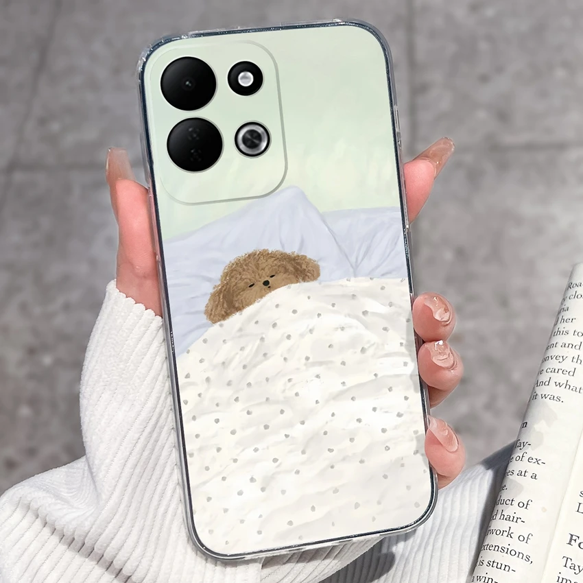 Sleeping Beauty Pattern Black Clear TPU Shockproof Phone Case - Lightweight Shell