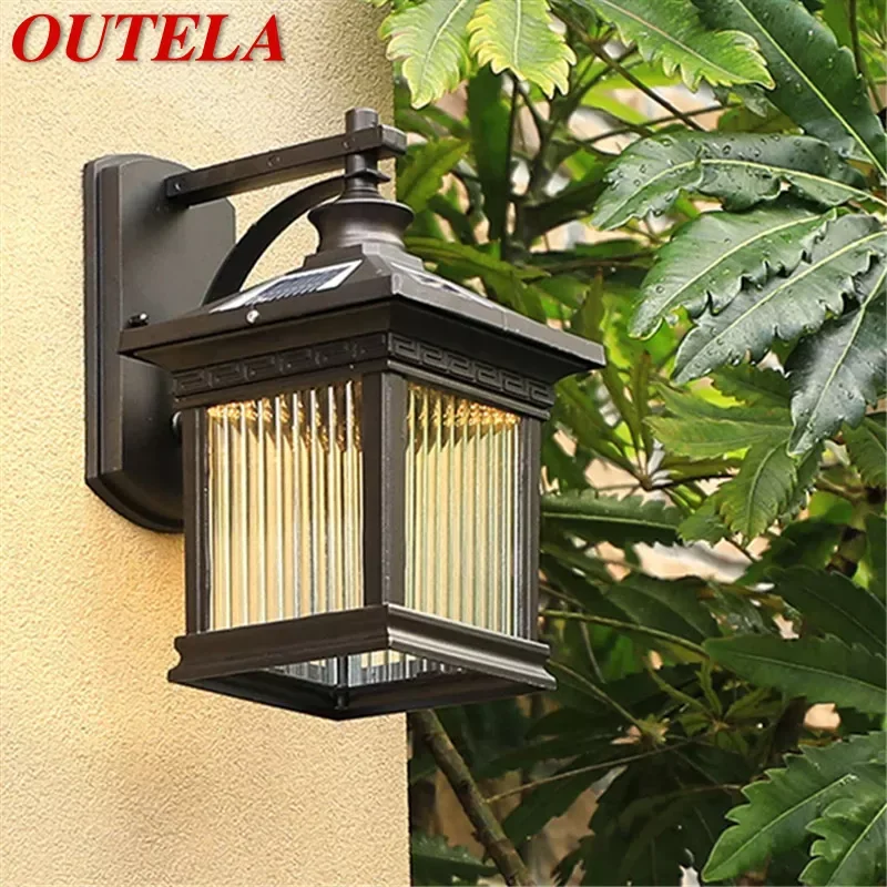 

OUTELA Solar Wall Light Fixture Outdoor Modern LED Waterproof Patio Lighting For Porch Balcony Courtyard Villa Aisle