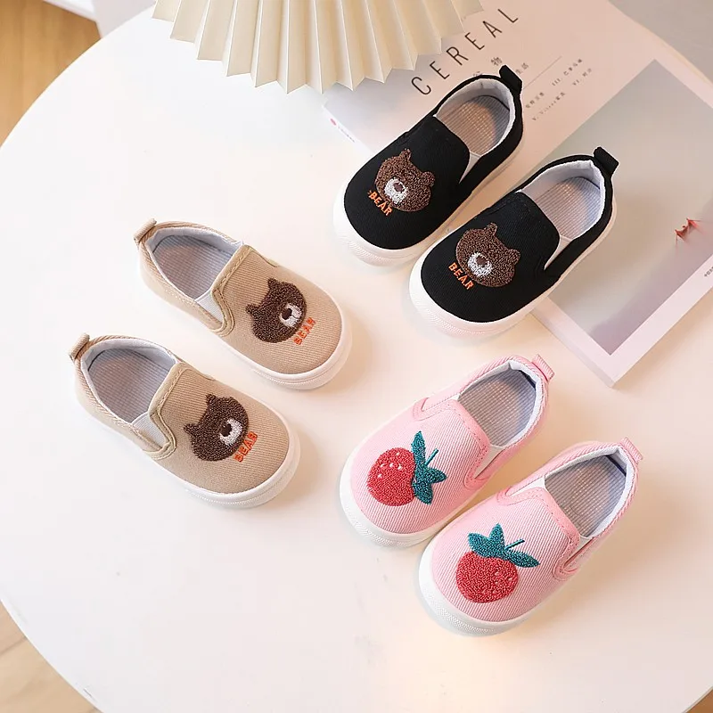 Canvas Kids Shoes Embroidered Soft Soled Indoor Shoes