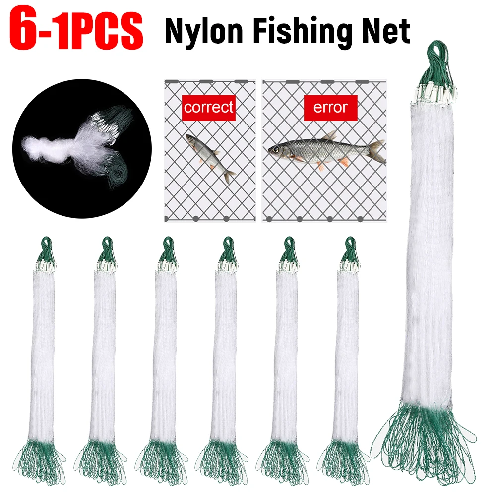 Fishing Net Nylon Fish Mesh Trap Three Layer Monofilament Gill Net Netting Outdoor Throw Catch Fishing Network