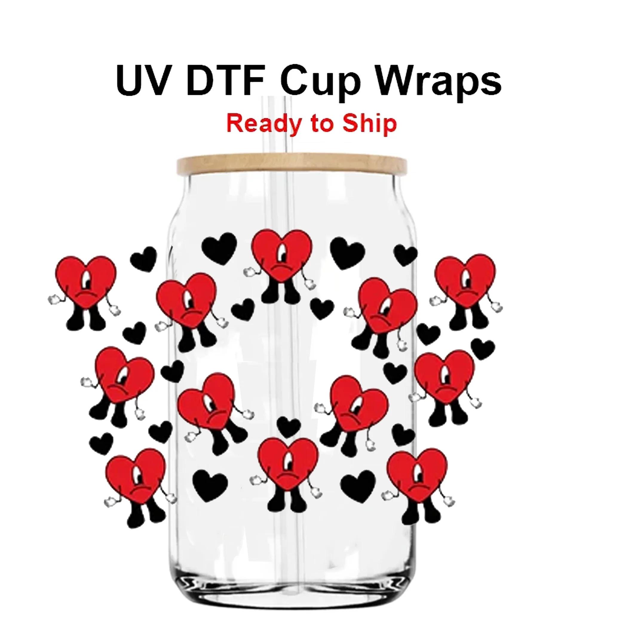 

Переводная наклейка Uv Dtf, водонепроницаемый стикер на заказ для стаканчиков, стеклянных банок Libbey, Прямая поставка с завода