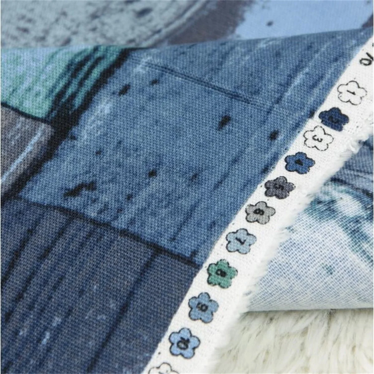 

Thick cotton geometric antique wall printing fabric used for bag clothing dress home decoration crafts decoration DIY fabric