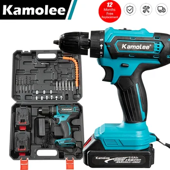Kamolee 10mm 브러시 무선 전기 임팩트 드릴 전동 스크류 드라이버 홈 DIY 전동 공구 Makita 18V 배터리