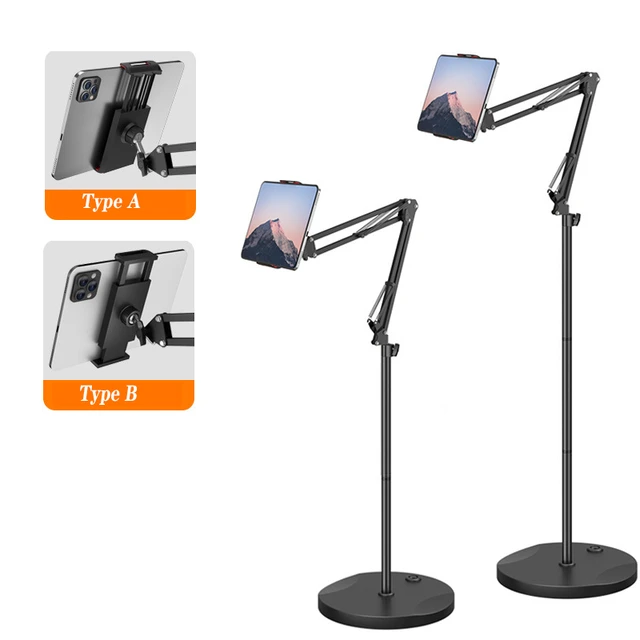 Soporte ajustable de suelo para tableta y teléfono, soporte para iPad Pro,  Xiaomi Pad 5, brazo plegable, tumbona, montaje en cama - AliExpress