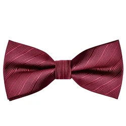 Men's Pure Color Striped Double Bow Tie - Elegant Fashion Accessory (L8052)