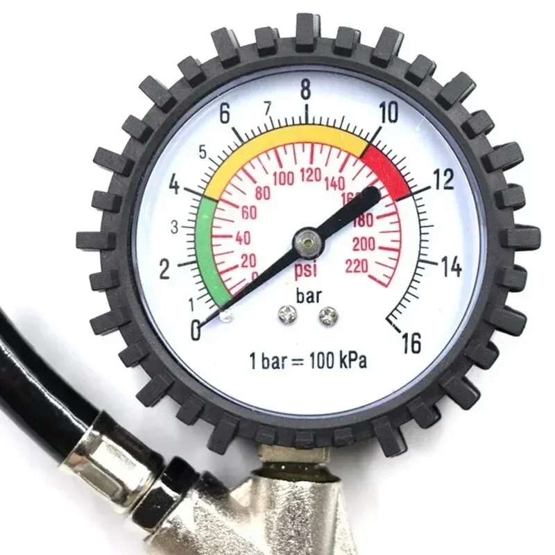 1PcCar Motorcycle Multifunctional Tire Air Pressure Monitoring Gauge Tester Air Compressor Dial Meter Inflator Pump Tools 220PSI