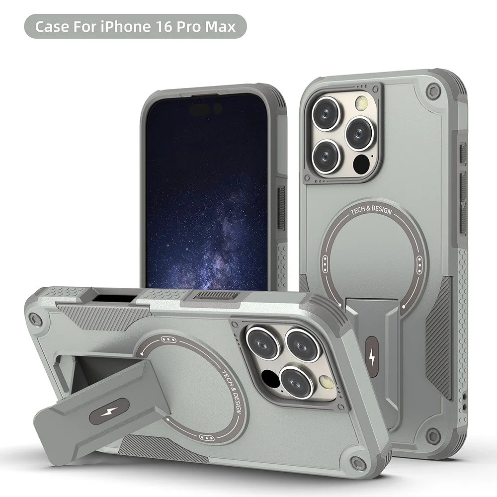 Durable Magnetic Wireless Charging Phone Case with Invisible Stand
