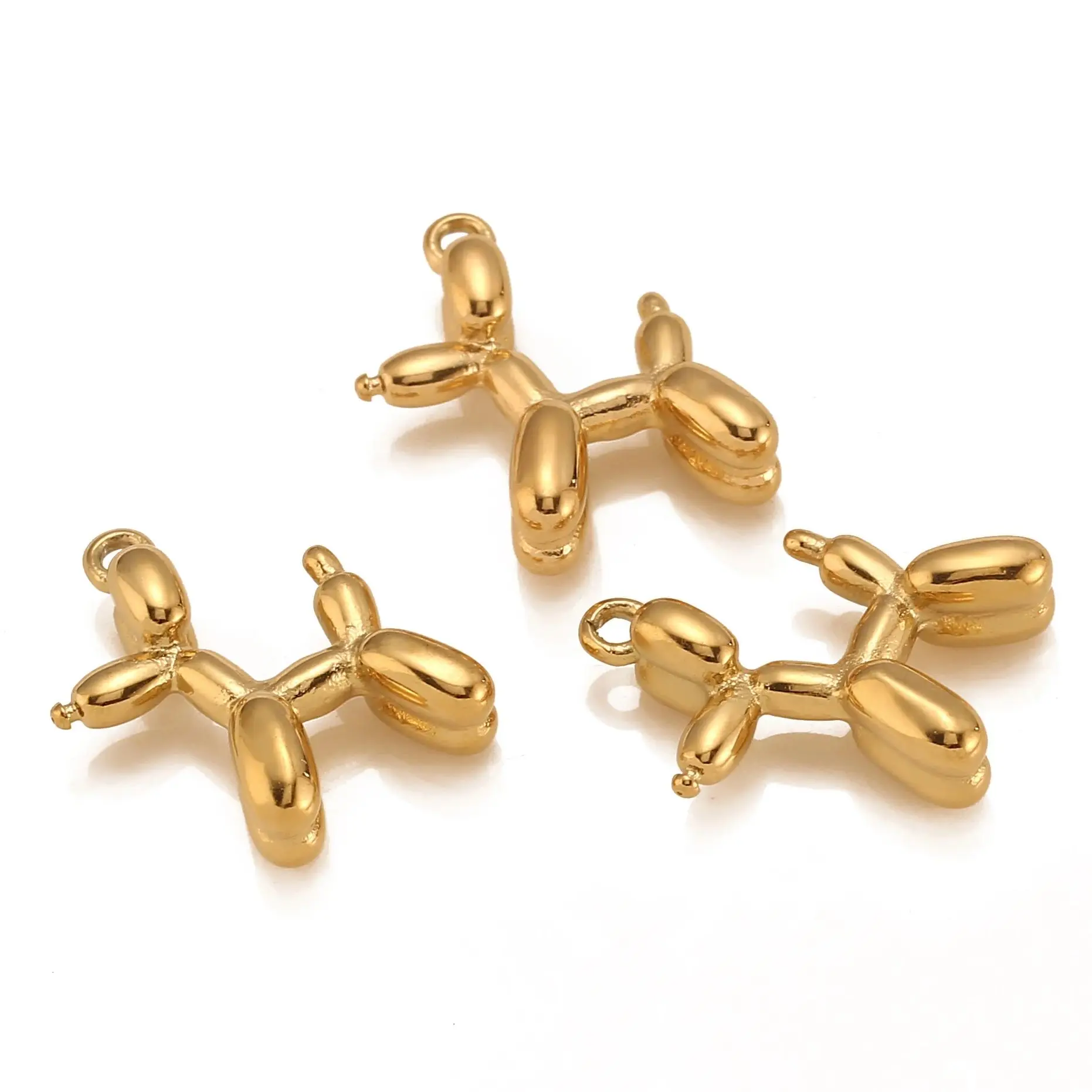 3 Teile/los Beliebte Nette Poliert Hübscher Ballon Hund Charms Edelstahl Schmuck Anhänger DIY Halskette Ohrringe Armband Machen