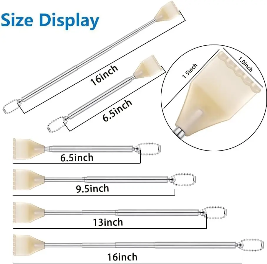 3/10 Pack Stainless Steel Telescopic Back Scratchers Extendable 16.5 to 42cm Bulk Gifts For Men Women Portable Itch Relief Tools